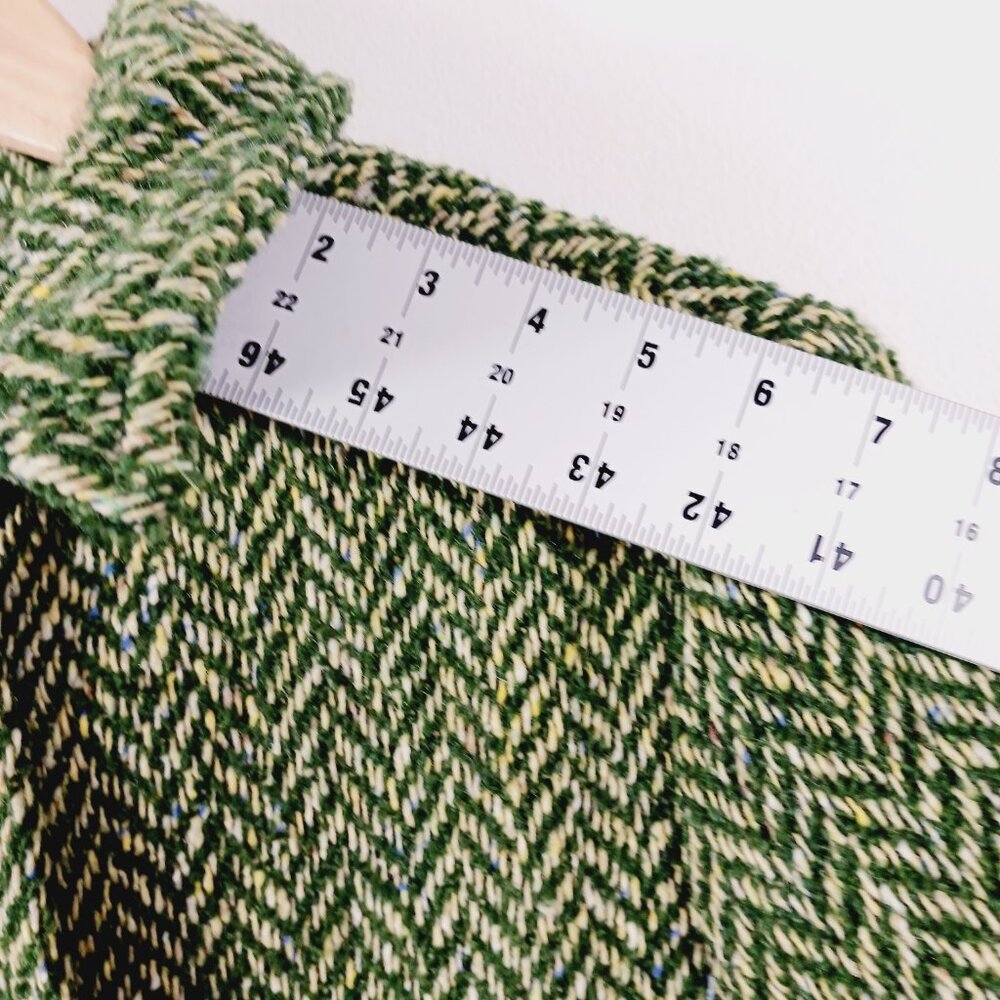 Boyne Valley Weavers Ireland, Dbl. Breasted Green/Cream Herringbone Tweed Jacket - Picture 13 of 16